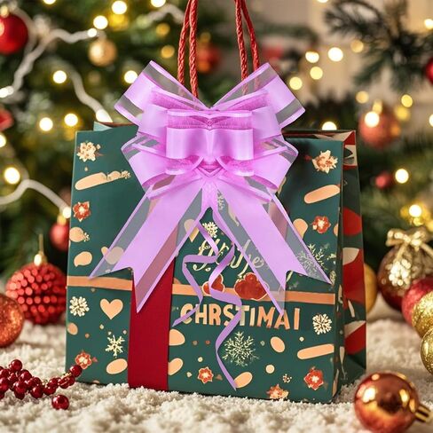 Rbenxia 10 PCS Large Pull Bows Wrapping Ribbon Pull Bows Gift Bows for Birthday Presents Wedding Gift Baskets Presents Package Bow Decoration (Pink) in Kuwait