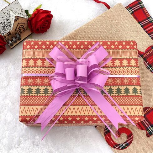 Rbenxia 10 PCS Large Pull Bows Wrapping Ribbon Pull Bows Gift Bows for Birthday Presents Wedding Gift Baskets Presents Package Bow Decoration (Pink) in Kuwait