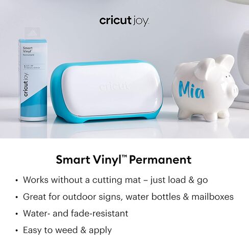 Cricut Joy Smart Permanent Glossy Vinyl, White | 3-Pack of 4ft Rolls (5.5" x 48") - Matless Cutting for Extra Long cuts (4ft Shapes, 20ft Repeated cuts) - Compatible with Cricut Joy in Saudi Arabia