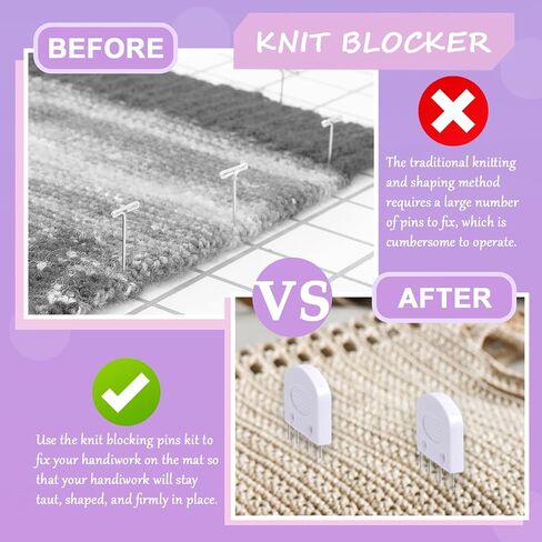20Pcs Knit Blockers Pins Kit, Knit Blocking Combs for Crochet Knitting Blocking Board Mats, Crochet Blocking Pins for Crochet Projects Sewing Lace Needlework Projects Tool in Kuwait