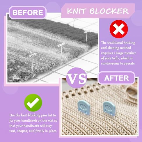 20Pcs Knit Blockers Pins Kit, Knit Blocking Combs for Crochet Knitting Blocking Board Mats, Crochet Blocking Pins for Crochet Projects Sewing Lace Needlework Projects Tool in Kuwait