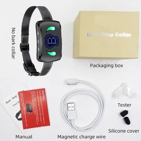 Rechargeable Smart Bark Collar for Small Medium Large Dogs Anti Bark Collars with 5 Sensitivity Levels Dog Barking Collar (Black) in Saudi Arabia
