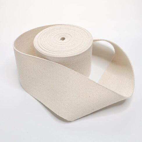 EXTEMPORE Cotton Twill Tape Ribbon Natural Beige Herringbone,Dressmaking Craft,Book Binding,Boxing Hand Wraps,Cloth-Fabric Ribbon Seam Binding Gift Wrapping,Home Decoration. (Natural, 2in 5Y) in Saudi Arabia