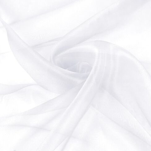 VACVELT Sheer Organza Fabric by The Yard, 60 Inch Wide White Organza Fabric Bolt Bridal Sheer Tulle Fabric, Silk Organza Fabric Roll for Wedding Party Decorations Backdrop Curtain (1 Yard) in Saudi Arabia