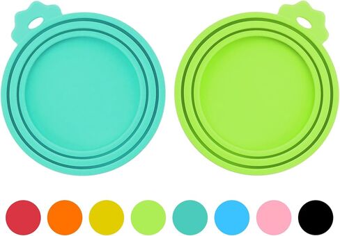 2 Pack Pet Food Cans Lids, Silicone Food Can Covers for Dog and Cat, BPA Free/Food Safe/Universal, One Fit Most Standard Size Food Can Top Teal/Dark Green, CWGTG01 in Saudi Arabia