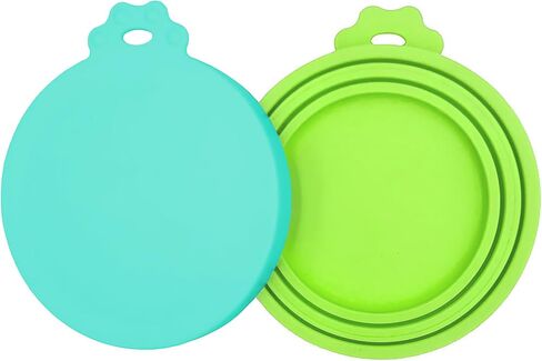 2 Pack Pet Food Cans Lids, Silicone Food Can Covers for Dog and Cat, BPA Free/Food Safe/Universal, One Fit Most Standard Size Food Can Top Teal/Dark Green, CWGTG01 in Saudi Arabia