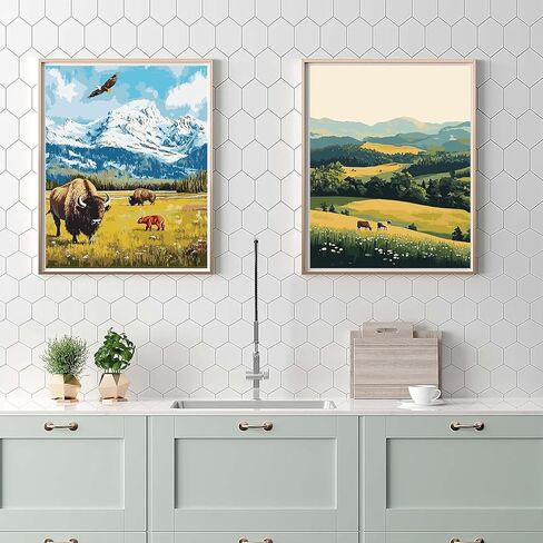 Jethami 6 Pack Paint by Numbers Kit for Adults Beginner, Easy Triptych Surfboard DIY Painting Canvas Art Kit for Home Wall Decor 8x12 in in Kuwait