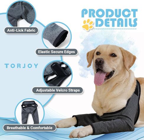 Dog Recovery Sleeves for Front Legs, Double-Leg Cone Collar Alternative, Waterproof and Washable, Abrasion Resistant, Prevents Licking, Scratching and Biting（Heather Gray,XL） in Kuwait