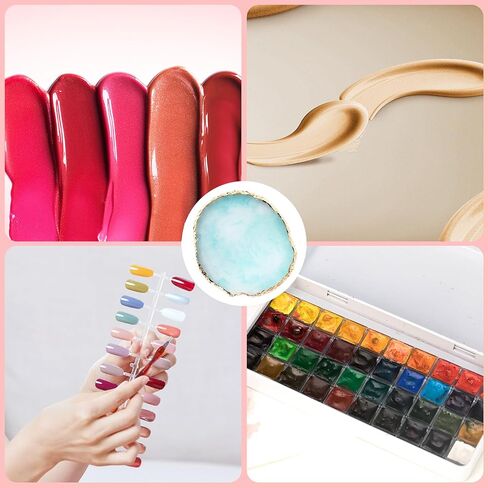 2 Pcs Resin Nail Palette Nail Polish Palette Nail Art Palette with Stainless Stirring Rod (Gray and White) in Saudi Arabia