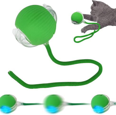 Interactive Cat Toys Ball Fast Rolling on Carpet, Motion Activate Cat Toys for Bored Indoor Cats Dogs (Yellow) in Kuwait