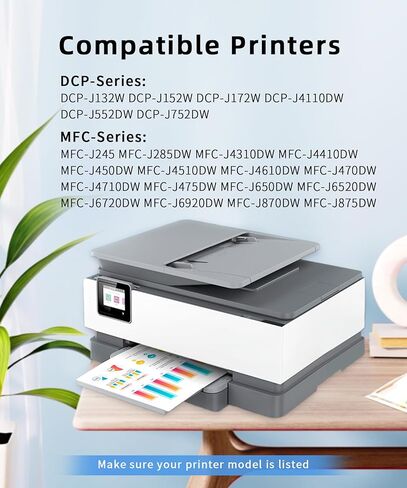 LC406XL LC406 Ink Cartridges to Use with MFC-J4335DW MFC-J4345DW MFC-J4535DW MFC-J5855DW MFC-J5955DW MFC-J6555DW MFC-J6955DW Inkvestment Tank All-in-One Printer (Black, Cyan, Magenta, Yellow) in Saudi Arabia