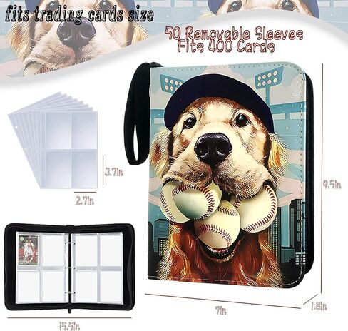 Sports Card Binder 900 Pockets, Trading Card Binder 9 Pocket with 50 Sleeves Fits 900 Sport Cards, Sports Card Holder with Zipper, Football Baseball Basketball Hockey Card Collection Storage Album in Saudi Arabia