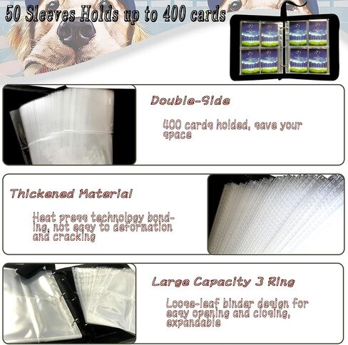 Sports Card Binder 900 Pockets, Trading Card Binder 9 Pocket with 50 Sleeves Fits 900 Sport Cards, Sports Card Holder with Zipper, Football Baseball Basketball Hockey Card Collection Storage Album in Saudi Arabia