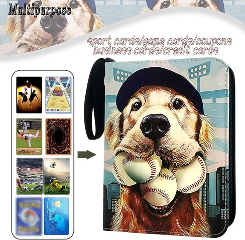 Sports Card Binder 900 Pockets, Trading Card Binder 9 Pocket with 50 Sleeves Fits 900 Sport Cards, Sports Card Holder with Zipper, Football Baseball Basketball Hockey Card Collection Storage Album in Saudi Arabia