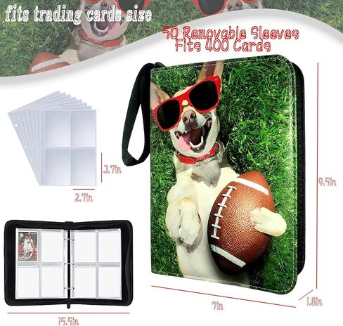 Sports Card Binder 900 Pockets, Trading Card Binder 9 Pocket with 50 Sleeves Fits 900 Sport Cards, Sports Card Holder with Zipper, Football Baseball Basketball Hockey Card Collection Storage Album in Saudi Arabia