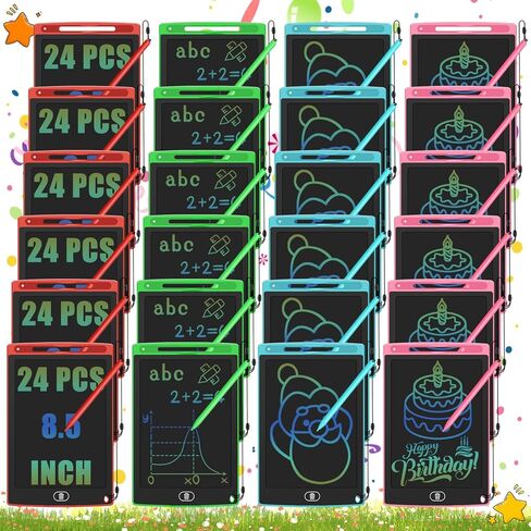 24 حزمة LCD كتابة الكمبيوتر اللوحي للأطفال الأكبر ، 8.5 بوصة لوحة رسومات الشعار المبتكرة القابلة لإعادة الاستخدام ، وكتابة قرص للأطفال ، هدايا الفصول الدراسية بالجملة للأطفال 3+ سنوات in Kuwait