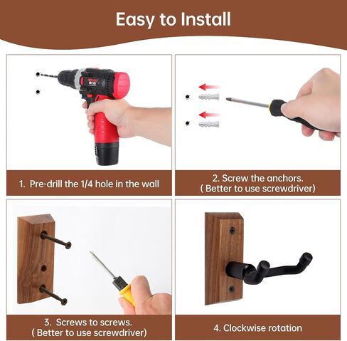 Ukulele Wall Mount Hanger, Black Walnut Hardwood Upgrade Ukulele Hanger Holder For Concert Pineapple Soprano Tenor Baritone Mandolin and Banjo, Ukulele Wall Hook For Home, Studio, Concert -Brown in Saudi Arabia