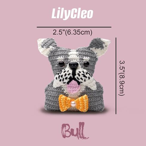 LilyCleo Lucky Dog Crochet Beginner Kit Crochet Kit for Beginners - with Step-by-Step Video Tutorials - Easy Knitting Soft Yarn, Hook Included - Holiday Birthday Gift for Kids, Adults or Dog in Saudi Arabia
