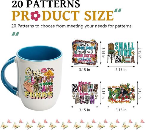 Mama UV DTF Cup Wrap - 20 Sheets Mama Is My Valentine UV DTF Tumbler لفات للزجاج 16 أوقية ، وشراب الآيس كريم ملصقات نقل ماء لزجاجة ماء مجلة القدح ديكور ديكورس عيد الأم. in Kuwait