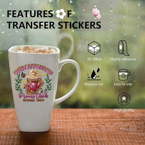 Mama UV DTF Cup Wrap - 20 Sheets Mama Is My Valentine UV DTF Tumbler لفات للزجاج 16 أوقية ، وشراب الآيس كريم ملصقات نقل ماء لزجاجة ماء مجلة القدح ديكور ديكورس عيد الأم. in Kuwait