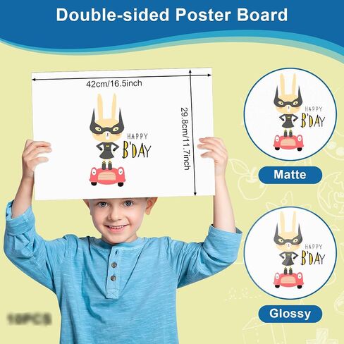 25 PCS Poster Board 11.7 × 16.5 بوصات ملصقات أبيض ملصق بلوحة ، بلوك ، Rookea 250 GSM ، لوحة الرؤية الرسم الفار in Kuwait
