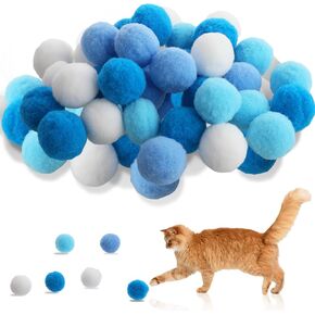 30PCS Cat Pom Ball Toy ، لعبة Cat Balls Soft Plush Interactive Cats 3cm/1.18in للتدريب واللعب للقطار الداخلي للحيوانات الأليفة متابعة Roll Fetch (Pink)