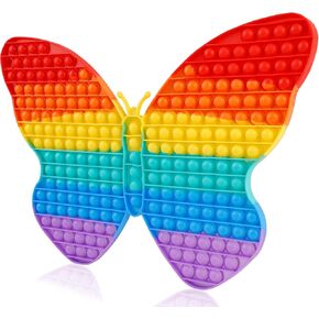 Giant Fidget Toys for Kids, 19 Inch Jumbo Extra Large Butterfly Push Bubble Sensory Toy Super Big Huge Fidgets Mega Stress Reliever Gifts Classroom Tool for Girls Toddlers