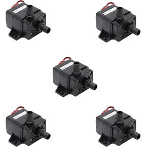 5-Piece Set of Water Pumps, 240 liters/Hour, DC 12V, 4.2 watts, Micro Brushless Pump, 3-Meter Pump Head, Ultra-Quiet Water Pump, Suitable for Swimming Pools, Aquariums, and Fish Tanks.