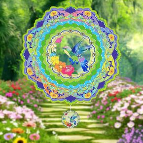 Spinners Eagle Wind for Yard and Garden ، Wind Spinner Hanging ، أصحاب الرياح المعدنية ثلاثية الأبعاد ، 12 بوصة من الدوران الحركي ، الرابع من يوليو ، ديكورات حفل الاستقلال في الهواء الطلق (جولة)