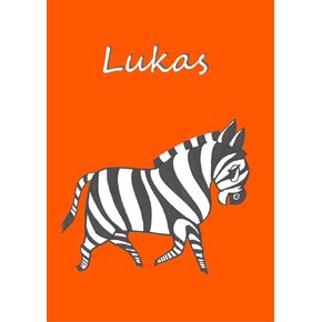 Malbuch / Notizbuch / Tagebuch - Lukas: Zebra, DIN A4, blanko mit kleinem Zebra auf jeder Seite (German Edition)