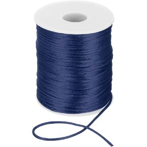 Patikil 2mm × 110 ياردة نايلون سلسلة الحبل الديكور الساتان سلسلة ساتان الحبل خيط خيوط للمجوهرات صنع القلادات الصينية عرقات Macrame DIY ، أسود