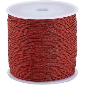 PH PandaHall 109 Yards Nylon String 0.8mm Bracelet Strings Beading Thread Nylon Cord Braided Strings Wind Chime String Jewelry Thread for Bracelet Jewelry Making Crafts Repair, Sienna