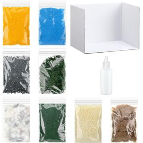 Honoson 9 Pack Scenery Basing Material Kit Diorama Supplies Include Grass Cashmere Powder, Decorative Sand Dry Grass Mixed Model Powder for Projects Model Train Railways Landscape, Garden