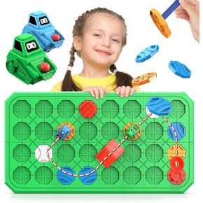 Logic Road Builder Games Toys: STEM Toys for 4 Year Old Kids Montessori Board Game Brain Teaser Puzzles Preschool Learning Activities Educational Toy for Toddler Ages 3 5 6 7 8-12 Boys Girls Gifts