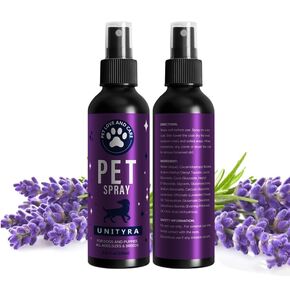 Pet Deodorizing Spray –Lavender Essential Oil | Odor Eliminator for Cats & Dogs, For All Ages, Sizes and Breeds| Safe for Bedding, Furniture & Pet Areas | 250ml