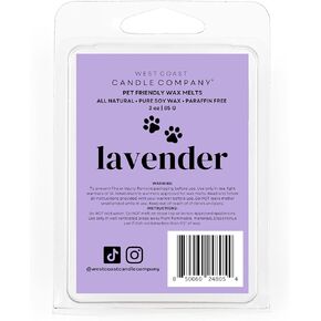Pet Friendly Wax Melts | Pet Safe Wax Melts | All Natural Dog Safe Wax Melts | Non-Toxic Wax Melts | Pet Odor Eliminator | Pure Soy Wax Melts | Veterinarian Approved (Lavender)