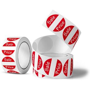 Bright Red 1-Inch Round Price Stickers for Garage Sale, Yard Sales, Gift Labels, Jar Organization and Retail Discounts (1000 Pack)