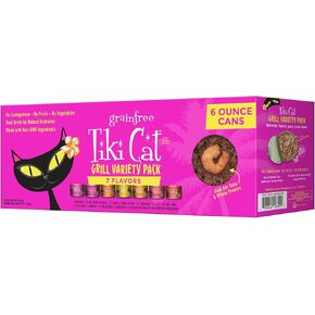Tiki Cat Grill, Tuna & Crab Surimi, High-Protein and 100% Non-GMO Ingredients, Wet Whole Foods Cat Food for All Life Stages, 6 oz. Cans (Pack of 8)