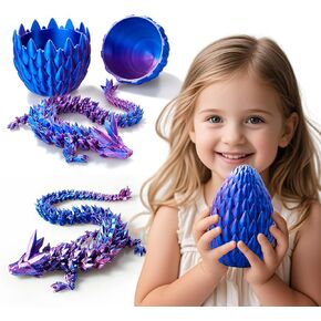 Dragon المطبوع ثلاثي الأبعاد ، بيض التنين مع Dragon Inside ، لعبة Dragon Egg Toy ، 15 '' Dragon Crystal 3D Dragon الكامل