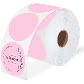 3 Inch Round Thermal Printer Label Stickers Self-Adhesive Circle Convenient Multi-Purpose Blank 3" Sticker Roll for Family Classification, DIY Envelope and Gift Sealing, White (500Pcs)