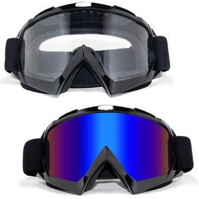 Dirt Bike Goggles 2Packs Motorcycle ATV Goggles UV Motocross Off Road Riding Helmet MX Goggles for Adult Youth Kids