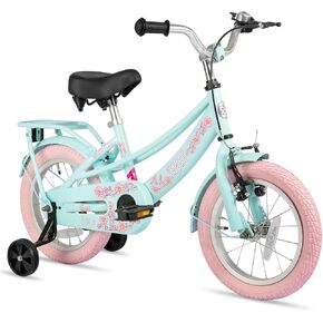 JOYSTAR Kids Bike Lola 14 Inch Girls Bike with Training Wheels Princess Kids Bicycle for Girls Toddler of 3-5 Years Toddler Girl Bikes Pink