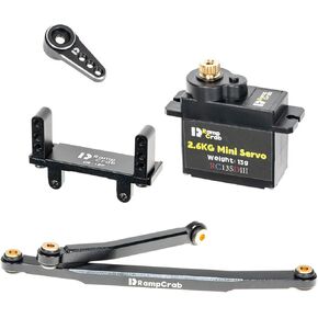 Rampcrab Micro 2.6kg servo مع روابط التوجيه ، قوس Mount Servo و Servo Horn لـ CR18P
