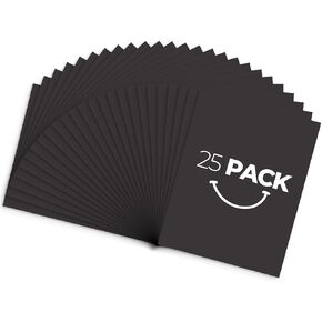 Golden State Art, Pack of 25 11x14 Black Uncut Mat Boards, Great for Photos, Pictures, Frames, Acid-Free, White-Core