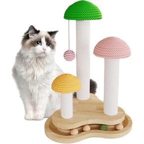 خدش القط ، خدش الفطر الغابات مع SISAL و SISAL NARTAL TOY TOY TOLL TOLL للقطط ، القطط الصغيرة والكبار ، واقي الأثاث (11.80 "× 11.80" × 17.32 ")