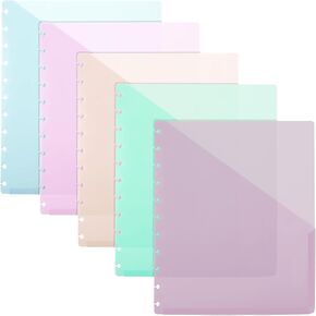 5 Pcs Happy Planner Inserts Happy Planner Accessories Discbound Notebook Accessories Discbound Dividers with Pockets Discbound Notebook Colored Discbound Slash Pocket Folder for Binder Folder Office
