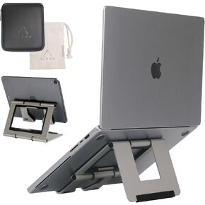 Adjustable Laptop Stand for Desk, Foldable Aluminum & Ergonomic Laptop Riser Holder Compatible with MacBook Air/Pro, HP, Dell, Lenovo and Tablet(10-17 inch) -Black