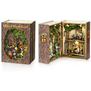 DIY Miniature Dollhouse Kit, Wooden Tiny Doll House Kit with Furniture, Creative Handmade Woodcrafts Toy for Adults, Ideal for Birthday, Christmas, Souvenir Gift, Forest Wonderland