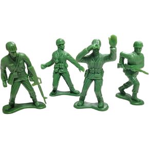 Highly Detailed Large Green US Army Men Action Figures Soldier Set. (4") Plastic. Military Toy Men (8 Army Men)