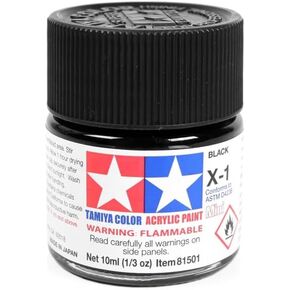 Tamiya acrylic mini x1 Black TAM81501 Plastics Paint Acrylic